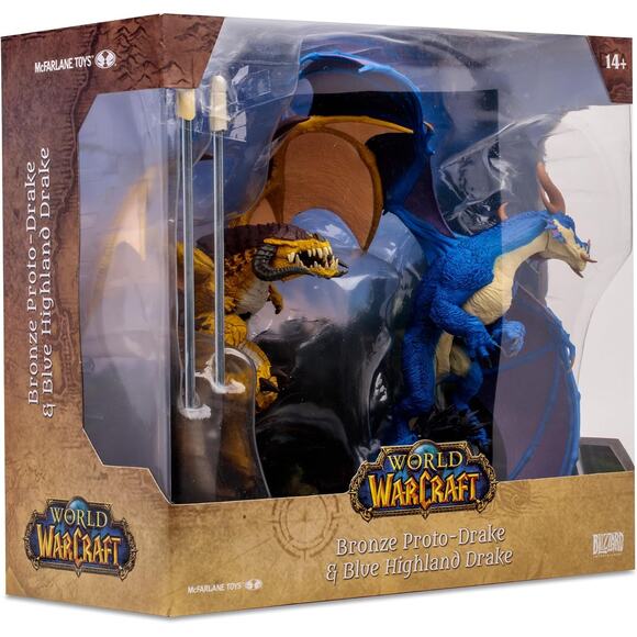 WORLD OF WARCRAFT Bronze Proto-Drake Blue Highland Drake 2pk 1:12 Scale NWT - Picture 2 of 9